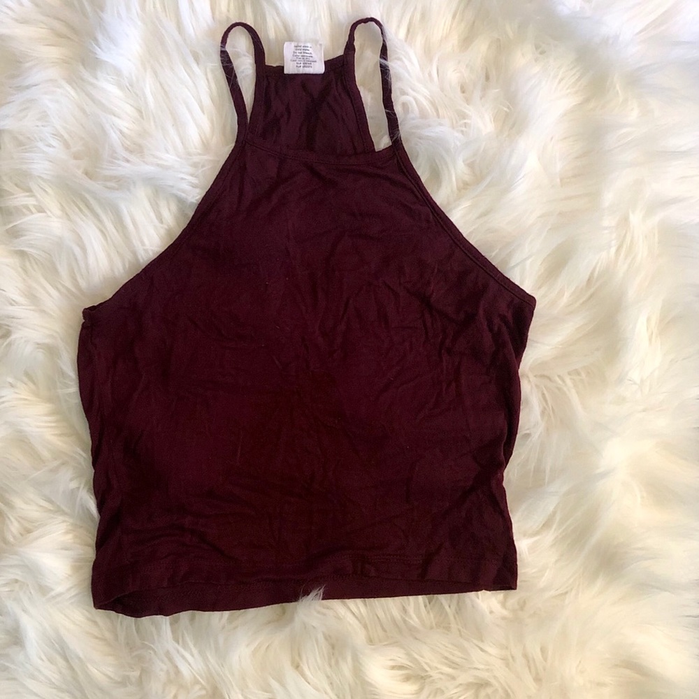 Full Tilt burgundy crop top